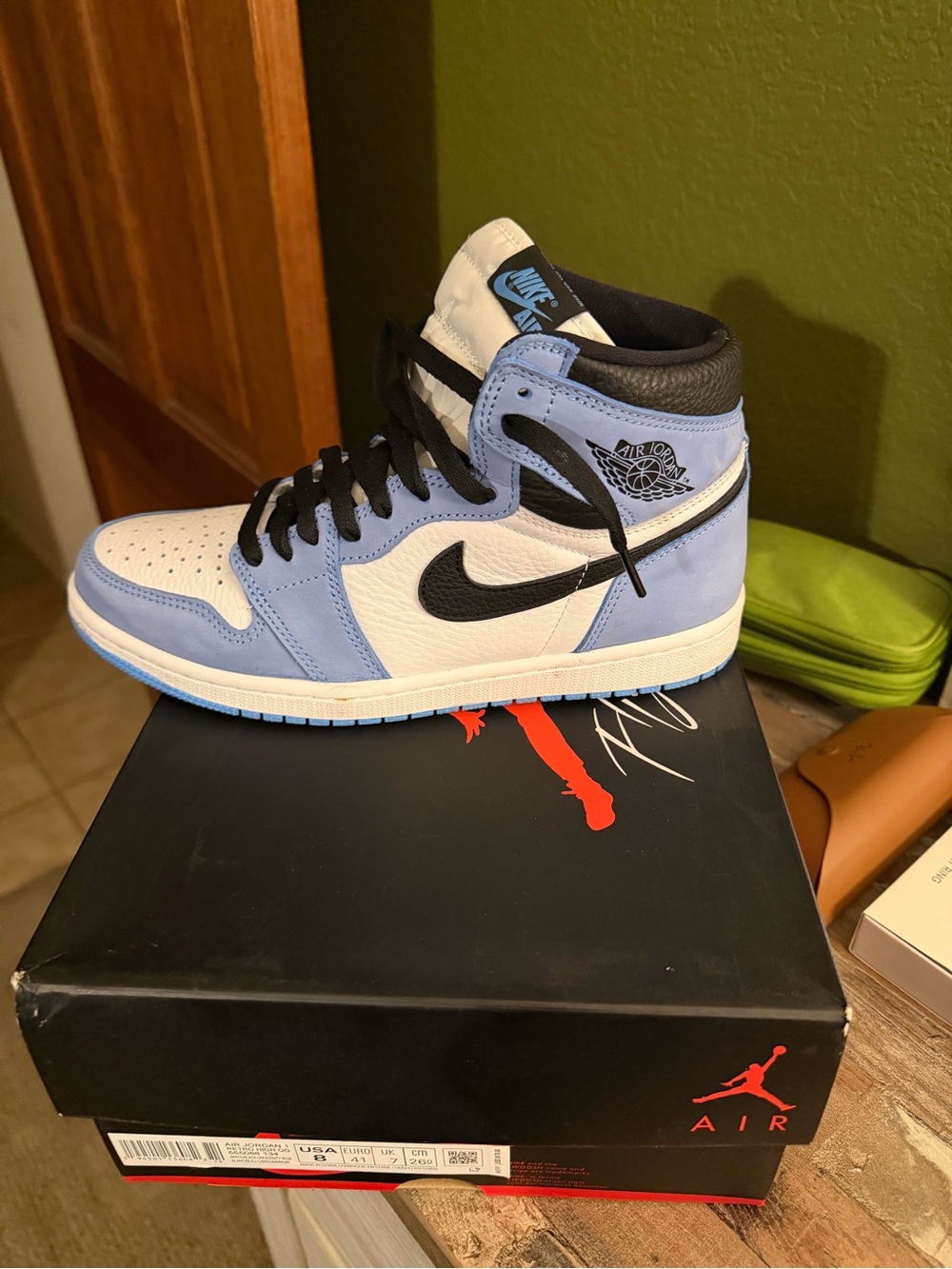 Jordan Air 1 High OG White Light Blue Black - Men